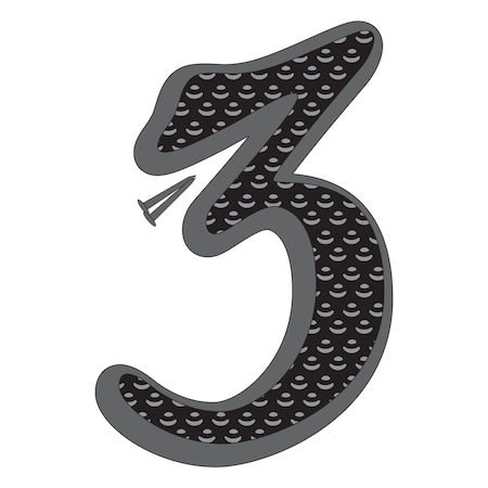 Hy-Ko 4.5In Black Zinc Number 3, 10PK A20260